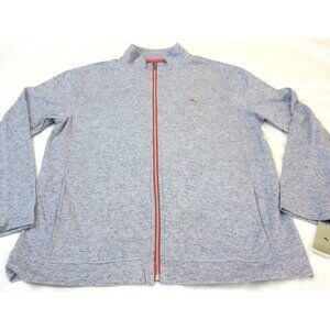 Tommy Bahama Men's Full Zip Mock Neck Track Jacket Heather Blue Marlin NWT